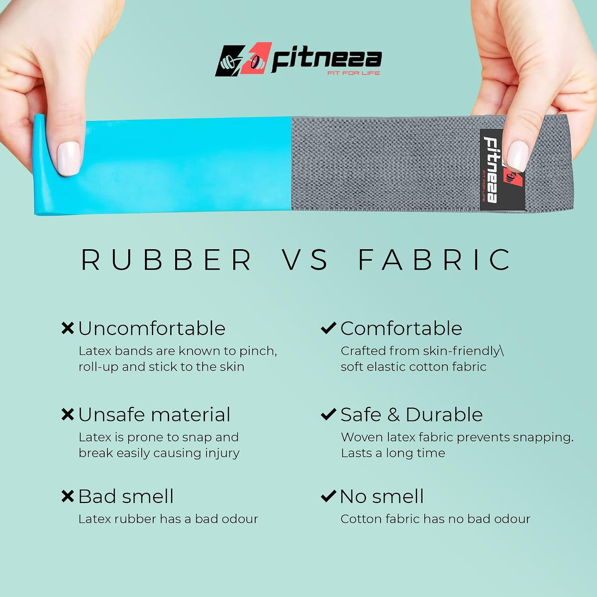 Non-slip fabric workout band that won't roll or pinch