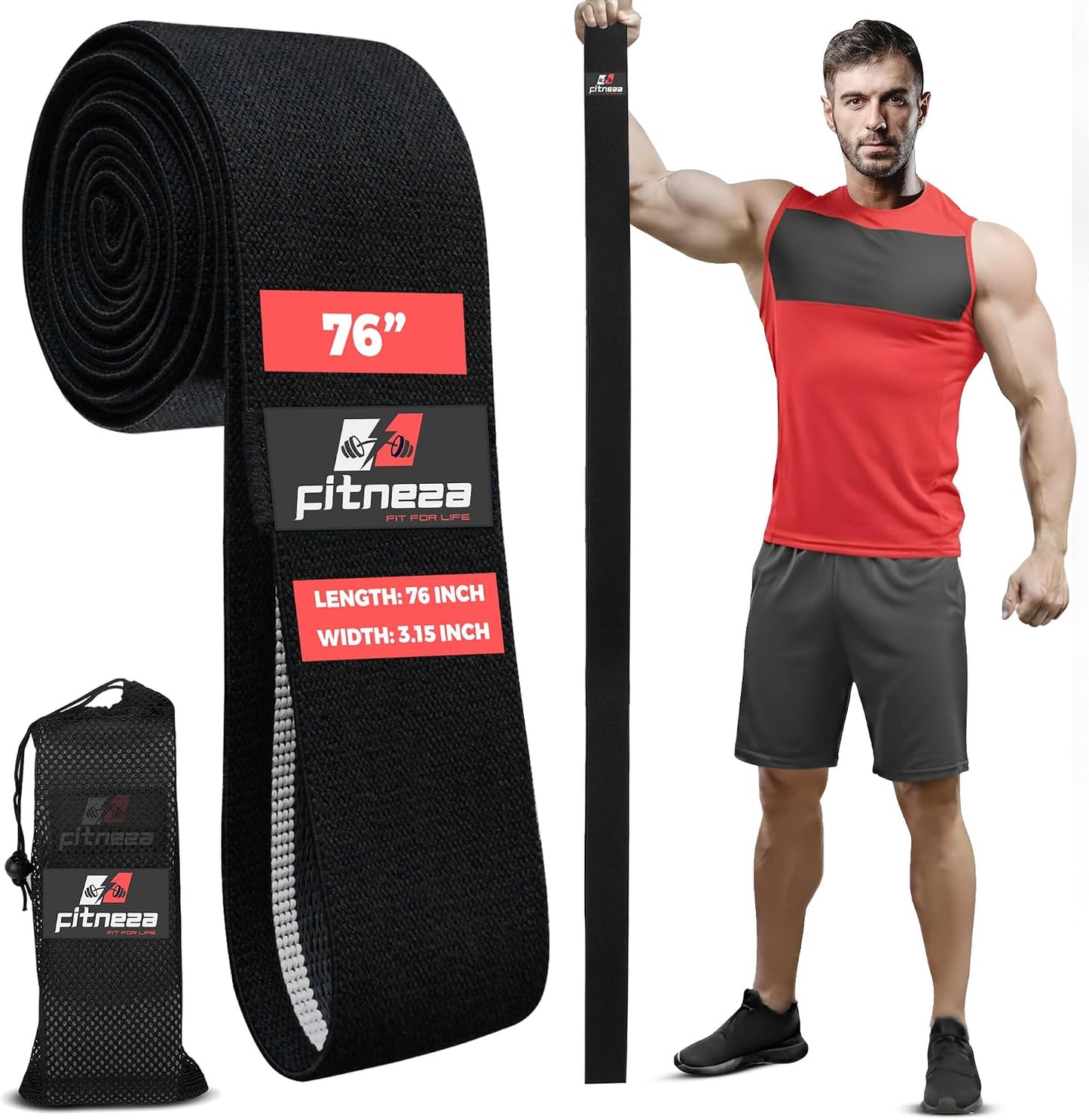 FITNEZA 76" Premium Fabric Resistance Band