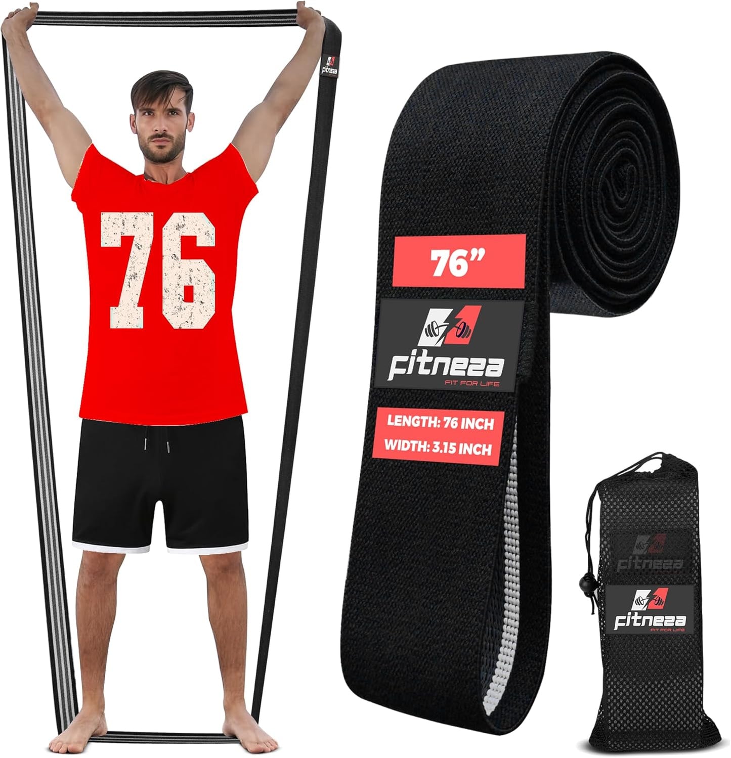 FITNEZA 76" Premium Fabric Resistance Band