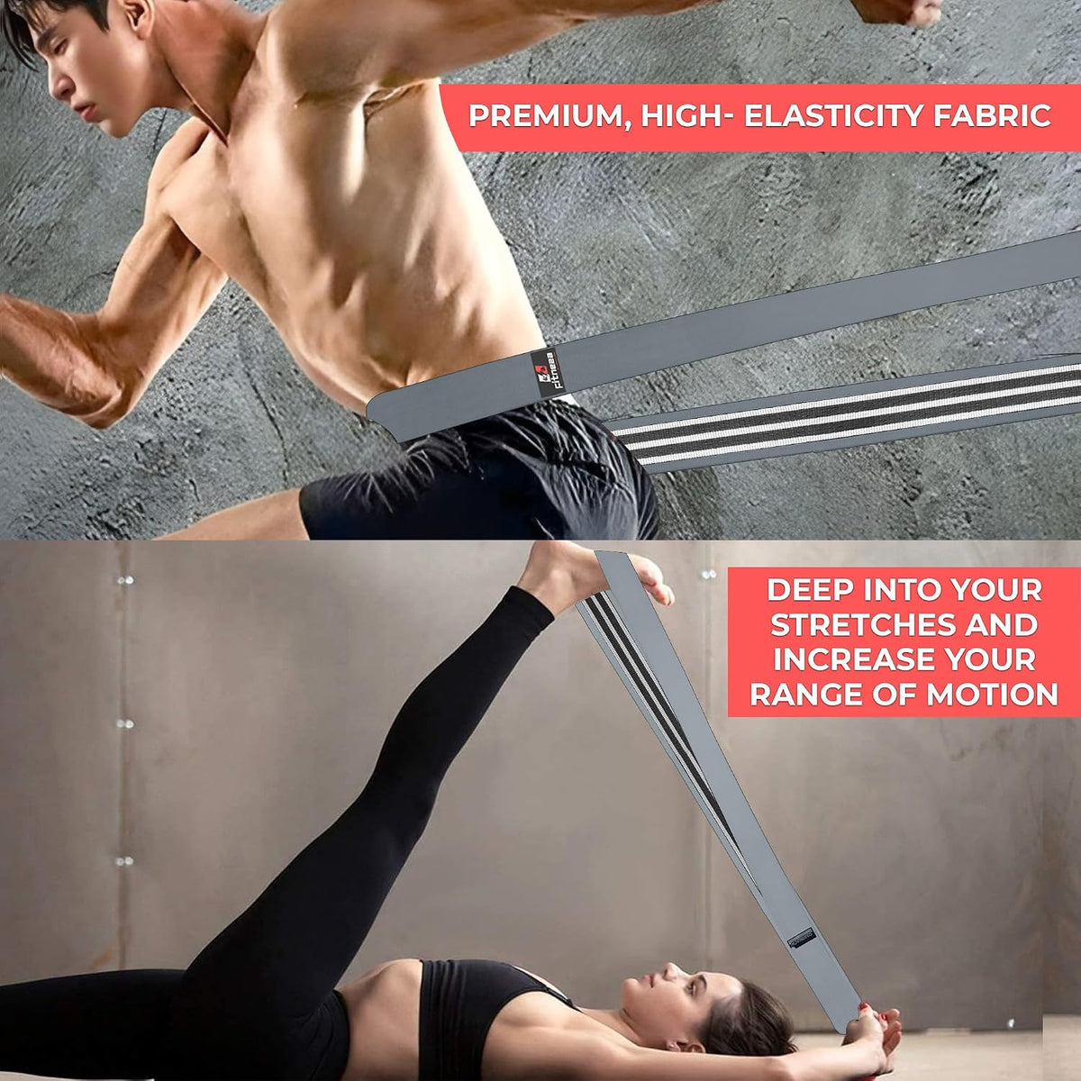 76 inch fabric stretch band for yoga and Pilates